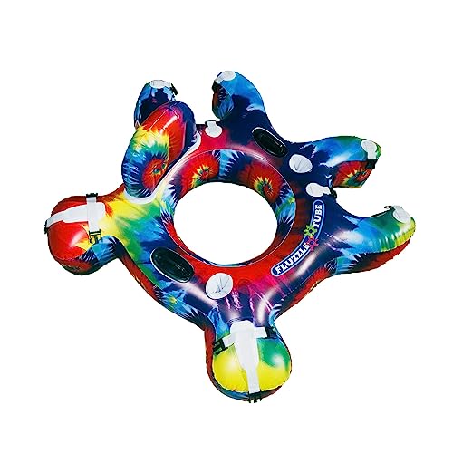 Fluzzle Tube Tye Dye - Inflatable Float with Backrest