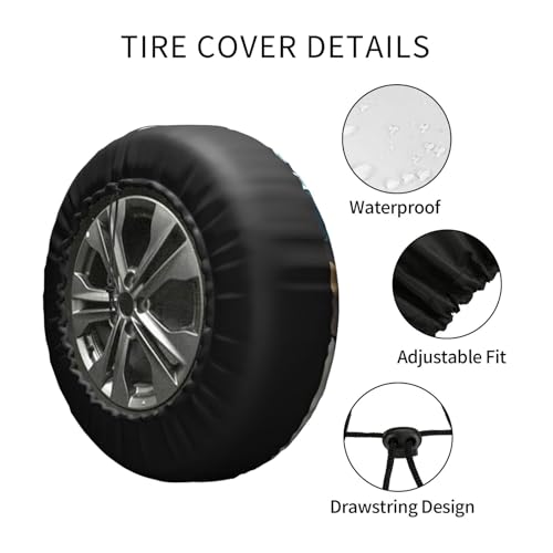 Image of Mountain Spare Tire Cover Wheel Protectors Tyre Covers Weatherproof Wheel Covers Universal Fit for Trailer Rv SUV Truck Camper Travel Trailers 17 inch