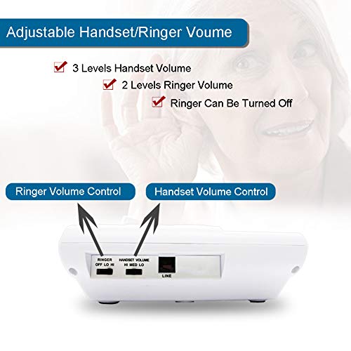 Hepester Big Button Corded Phone For Elderly, P-48 Large Buttons Landline Phone For Seniors Picture Care Phone With Replaceable Amplified Pictures/Adjustable Volume/Sos Emergency Speed Dial #TOP3