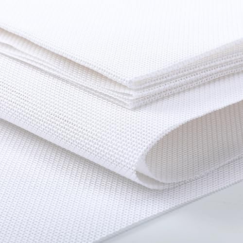 Chicplaid 8 Pcs 18 Mesh Needlepoint Canvas 12" x 12" White Blank Embroidery Canvas 100% Cotton White Needlework Fabric Twist Interlock Line for Cross Stitch DIY Crafts Project Home Gift Decor