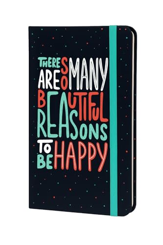 Image of COI Blue A5 Diary: 5.5x8.5 in Blank Inspirational Notebook with Elastic Closure & Dual Ribbons for Daily Gratitude