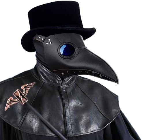 Raxwalker Halloween Plague Doctor Mask Steampunk Cosplay Costume Bird Beak Mask Long Beak Raven Masks Prop for Men and Boys