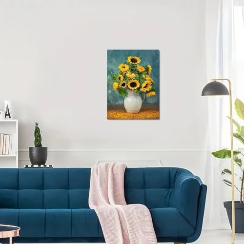 Peinture à l'huile de tournesol affiche art esthétique salon décoration murale maison 70x100