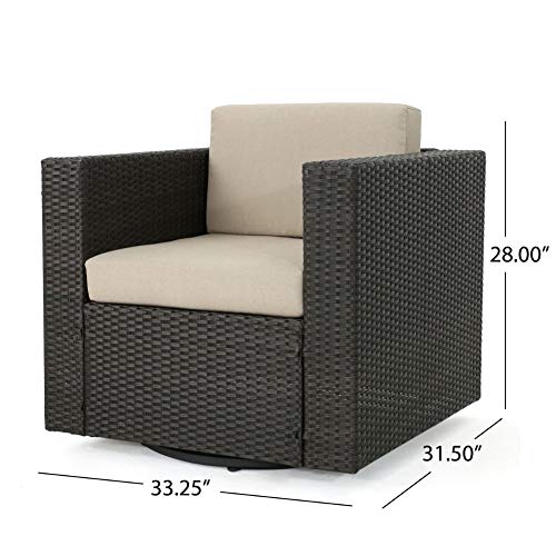 Christopher Knight Home Puerta Outdoor Wicker Swivel Club Chairs with
