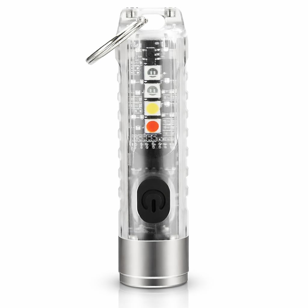 Zentro Rechargeable LED Keychain Flashlight with Type-C Charging, Magnetic Base, Multi Color Light Modes, Compact Torch Light (LED Flashlight Keychain)-image-24