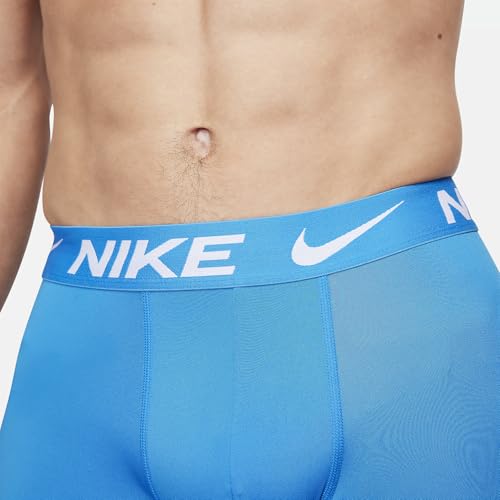 Nike Men's Dri-FIT Essential Micro 4" Trunk Boxer Briefs 3 Pack (Medium, Photo Blue/Dark Grey/Black)4