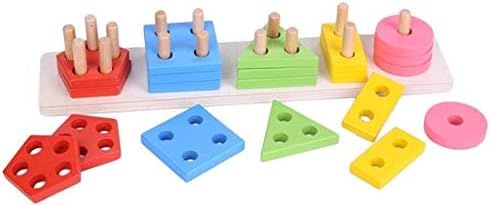 THE FUNNY MIND Kids Wooden Angle Geometric Building Blocks Stacker ...