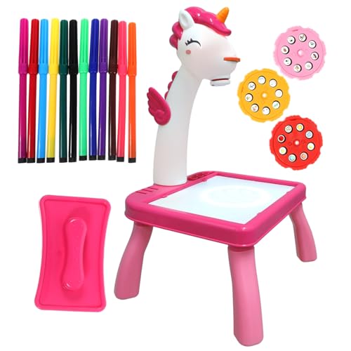 WESIEVYA Ensemble Table De Projection Pour Garçon Et Filles Joujou Table Girafe Tablette À Dessin Éducatif