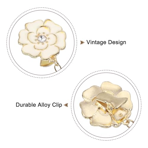 Image of uxcell Rose Sweater Clips Retro Cardigan Collar Clips with Chain Shirt Clips Shawl Clips Clothes Clip