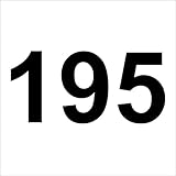 '3 veces Número 195 alta calidad Número decorativo, Negro, Resistente a la intemperie, 10 cm de alto, de alto rendimiento pantalla, sin fondo, números, número, – Cubo de basura, contenedores, uahl