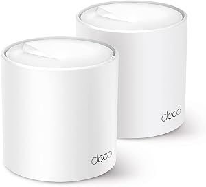 TP-Link Deco AX3000 WiFi 6 Mesh System (Deco X50) – Whole‑Home Coverage up to 4,500 sq ft, AI‑Driven Seamless Roaming, Gigabit Ethernet, HomeShield Security 2-Pack