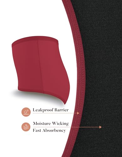 Image of AIRCUTE Washable Urinary Incontinence Protective Underwear for Women Leak Proof Absorbent Reusable Panties 60ML 1 Pack (Rose Red, X-Large)