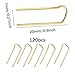 120pcs Metal U Shaped Fork Pin for Knitting Sewing Multipurpose Straight Fixed Marker Quilting Double Blocking Stop Long Craft Needle for Fabric,Fixing,Plant,Display,Wig,Bouquets (Gold)
