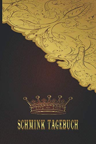 Schmink Tagebuch: Gesichtsvorlagen zu eintragen von Make Up Looks und den verwendeten Produkten | Deutsche Facecharts | Geschenkidee | Gold Krone Edel