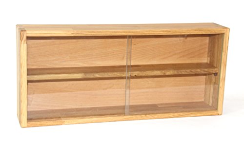 Preisvergleich Produktbild Isfort Kleine Vitrine aus Echtholz (Eiche geölt), Setzkasten, Glasvitrine, Schaukasten, Hängeschrank, echtes Holz