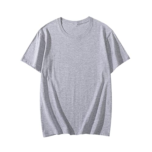 T-shirt en coton homme manches courtes gris clair XL été