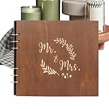 Hochzeits-Gästebuch – 1 X Hochzeits-Gästebuch, 26,9 Cm (10,63 Zoll) Hochzeits-Anmeldebücher, Spiralgebundene Holzeinband-Registrierungsbücher | Veranstaltungsregisterbuch Für Jubiläen, Geburtstage, Pa