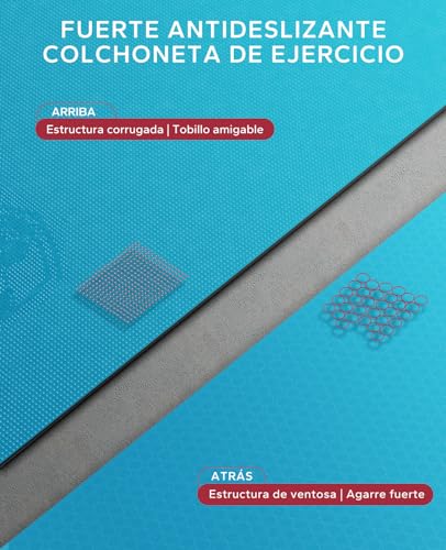 Miniatura 4 de Hapbear Esterilla Deporte Grande, 213 152cm 8mm, Antideslizante Ultraduradero Esterilla Yoga Para Ejercicio En Casa, Deporte Familiar, Colchoneta Gimnasia, Pilates, Gimnasia-Azul