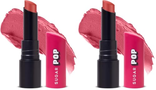 Image of SUGAR POP Ultrastay Transferproof Lipstick | 100% Transferproof | Waterproof Matte Lipstick | Vitamin E | 4 gm - 01 Pink Paradise (Pack of 2)
