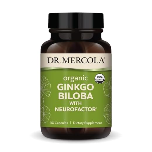 Dr. Mercola Organic Ginkgo Biloba with Coffee Fruit Extract Dietary Supplement, 30 Servings per Container (30 Capsules), Supports Mitochondrial Health as well as Brain and Cognitive Function