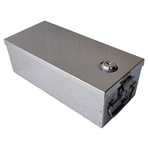 Image of Stainless Steel Jewellery Organizer Box, Medium Size, Key Lock, Silver, 8 Inch (L-21cm, W-10cm, H-8cm), With Pre-fitted Lock & 2 Key, Small Jewel 8