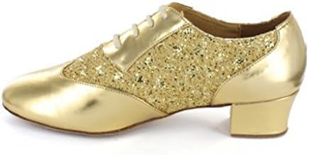MGM-Joymod Men's Classic Fashion Lace-up Salsa Tango Samba Jazz Rumba Ballroom Latin Modern Dance Shoes Evening Wedding Shoes/Gold 14 M US | Image 1