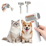 2-in-1 pet self detangling grooming comb for dogs & cats, Gentle Undercoat Rake & Brush for Long or Short Hair, Removes Mats, Tangles & Loose Fur (2PCS)