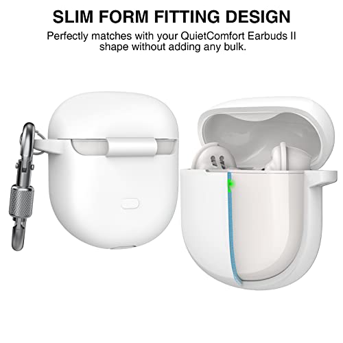 AHASTYLE Silicone Case for New Bose QuietComfort Earbuds II/Ultra (2023) - Shockproof Full Protective Skin Case Cover - White - Image 4