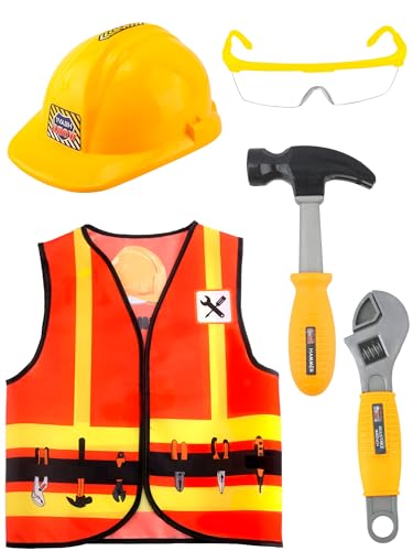 Set disfraz niño trabajador construcción 5 piezas