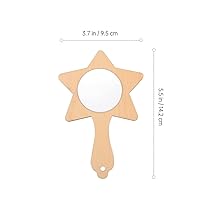 Vista 2 de Kisangel Espejo de mano hecho a mano sin pintar de 5.59 x 3.74 pulgadas, ligero, para niños, para maquillaje y decoración creativa, juego de 8