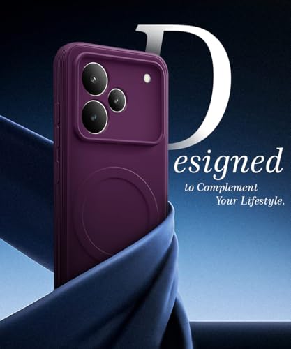Image of WOW IMAGINE Back Case Cover for Realme P4 Pro 5G | Soft Matte Silicone Case| Slim Fit & Shockproof | Camera Protection Bumper Cover (Purple)