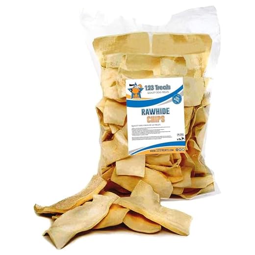 123 Treats Natural Rawhide Chips for Dogs - Smoked Flavor (5 Pounds) Beef Raw Hide Dog Chips, Long-Lasting Dog Chews, Helps to Promote Dental Health | Rawhide Chews for Medium to Large Dogs