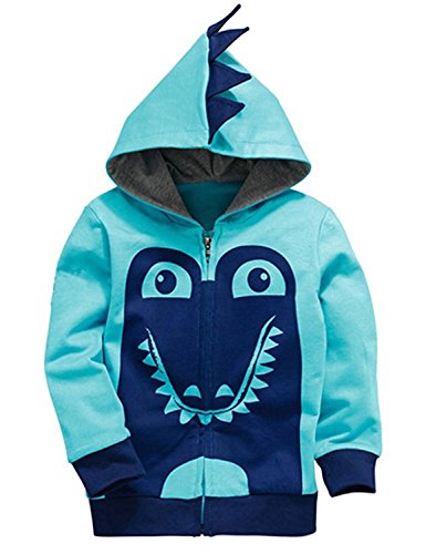 Garsumiss Little Boys Cute Animal Dinosaur Hoodie Sport Long Sleeve Cartoon Hooded Blue #TOP12
