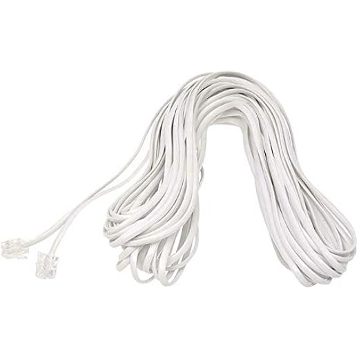 3NH White Male RJ11 Plug Telephone Cable 14M