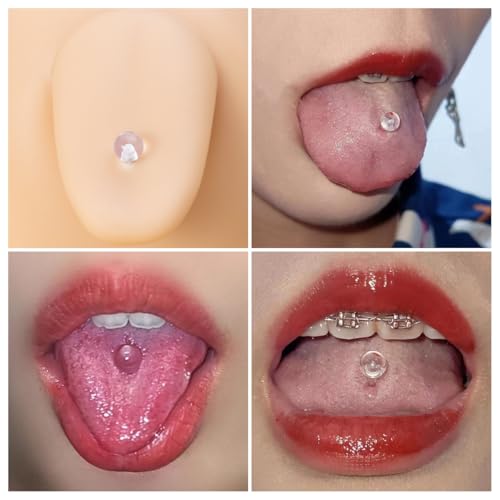 Besyvvin 10szt. Zestaw Kolczyków do Języka i Sutka 12/14/16/18/20mm ze Stali Nierdzewnej i Plastiku, Metalowe Kolczyki do Piercingu Języka i Sutka, Biżuteria, 12, 14, 16, 18, 20 mm, Tworzywo sztuczne