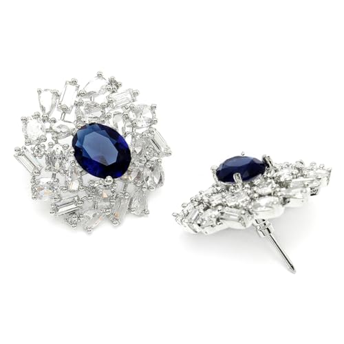 Image of Karatcart Women Green American Diamond Stud Earrings