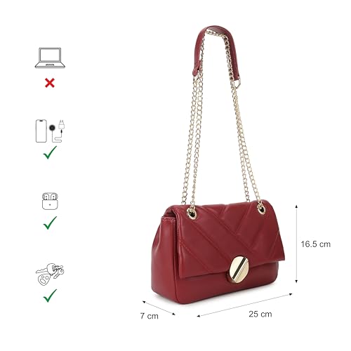 Image of Fastrack Puff Sling with Detachable Pouch | Faux-Leather Women's Handbags | Sling for Casual Carry