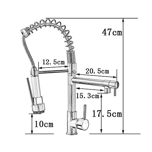 Mitigeur Cuisine Laiton Doré avec Douchette Extractible Pivotante 360 - 3
