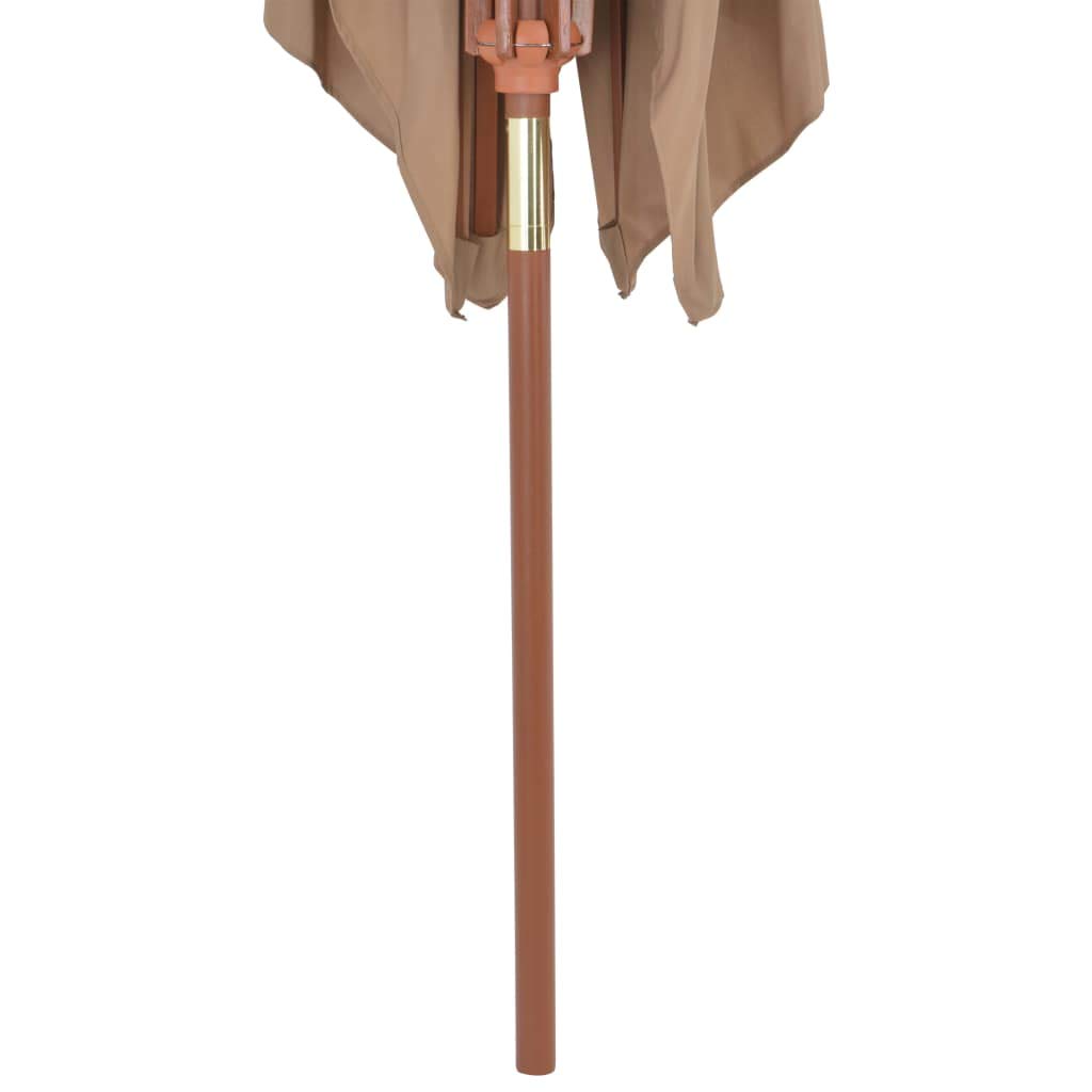 Homgoday Sombrilla de jardín con Palo de Madera Gris Taupe 200x300 cm Sombrilla de Jardín,Protección UV Sombrilla Jardín Grande Orientable Jardín Parasol Balcón