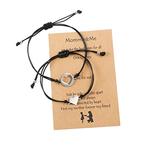 Pulsera para mujer Yin Yang con corazón, ajustable, 2 unidades, cuerda trenzada hecha a mano, hermanas y amigos, mejor regalo de comunión para mujeres y niñas Cover