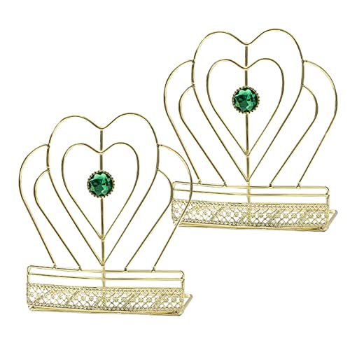 Zyners Crown Wire Bookends (Gold), Heavy Duty Metal Bookends For Shelves, Modern Style Decorative Unique Bookends For Kids, Girls, Books, Magazines, Dvds (1 Pair/2 Pieces) #TOP9