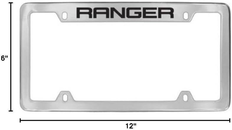 Ford Ranger Chrome Plated Metal Top Engraved License Plate Frame Holder