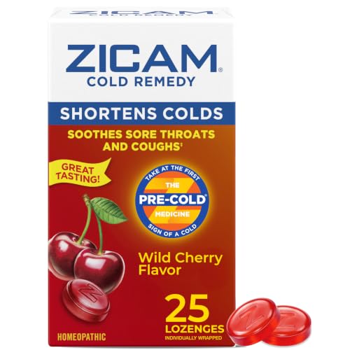 Zicam Cold Remedy Zinc Lozenges, Wild Cherry Flavor, Homeopathic, Soothes