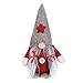 Greyghost Adornos navideños de 5.5 pulgadas Muñeca de gnomo de felpa Sueco Santa barba larga de pie Muñeca de peluche hecha a mano Juguete Nisse Nordic Elf Figurita Decoración navideña para el hogar