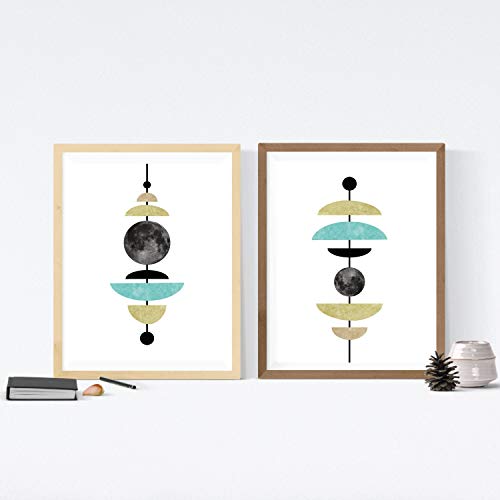 Nacnic Set de 2 láminas para enmarcar CONEXION ASTRAL. Posters estilo nórdico para dar un toque personal a tu hogar. Tamaño A3