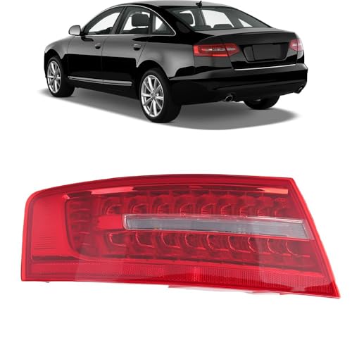 For Audi A6 C6 S6 RS6 2009-2012 Outer Tail Light - LED Brake & Halogen Turn Signal, IP67 Waterproof Shockproof Rear Lamp Replacement with Circuit Board,left
