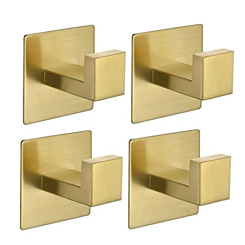 WOLIBEER Self Adhesive Towel Hook, Brushed Gold Bath Robe Hook