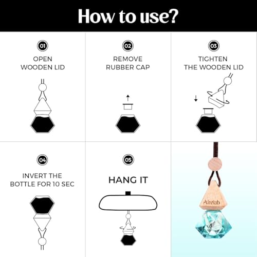 Image of Car Air Freshener 8ml | Perfume Style Freshener Inspired by X.joff Errba pura Fragrance | Natural Essential Oil Glass Bottle with Wooden Diffuser | Lasts Up to 60 Days