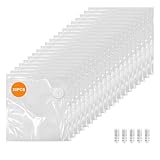 MEGAWISE Vacuum Zipper Bags 20Pcs (8.5 * 8.5in), BPA Free, Reusable Food Storage Bags with Air Valve for Sous Vide Cooking/Freezer/Microwave Heating, with 5 Seal Clips.
