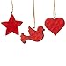 Enesco Jim Shore Heartwood Creek Nordic Noel Star Heart and Cardinal Hanging Ornament Set, 2.875 Inch, Multicolor, Christmas